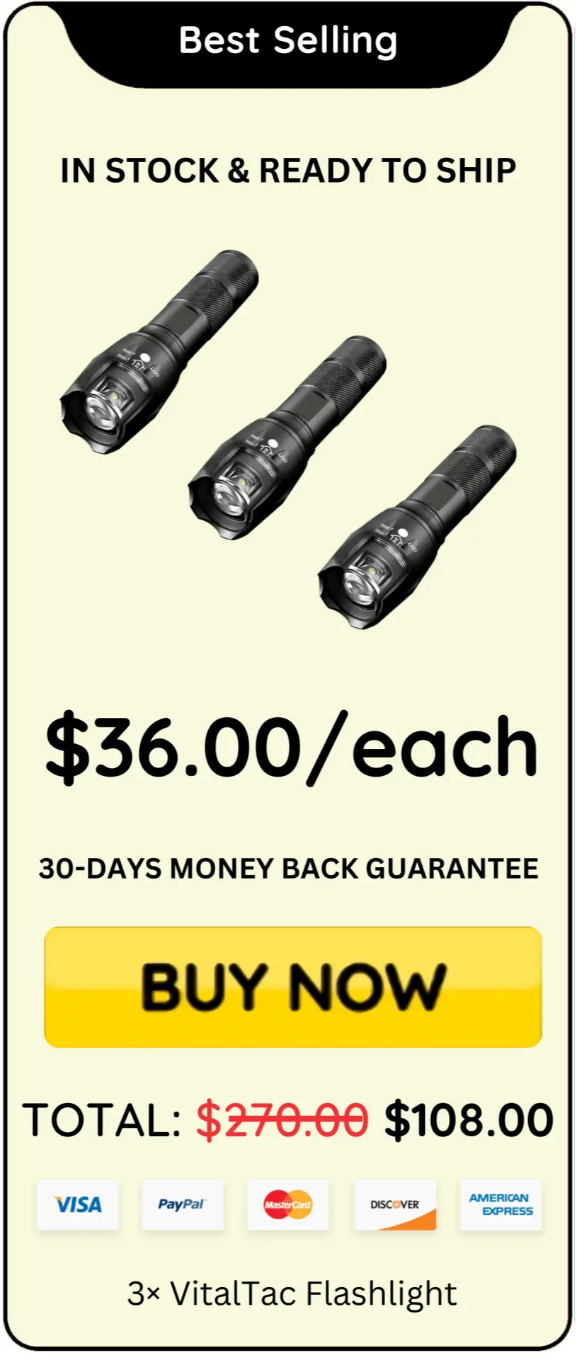 VitalTac Flashlight offer price 